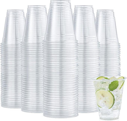 Turbo Bee 200 Pack 12 OZ Clear Plastic Cups, Disposable Crystal Plastic Party by TurboBee