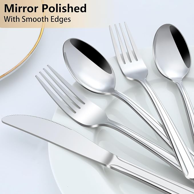Pleafind 60-Pcs Silverware Set Service - Image 4