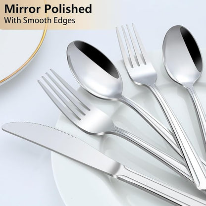 Pleafind 60-Pcs Silverware Set Service - Image 4