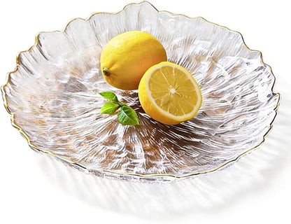 Glass Salad Bowl Irregular Lotus Flower Shape Serving Bowls, Mixing Nut Bowls by SYXLTSH