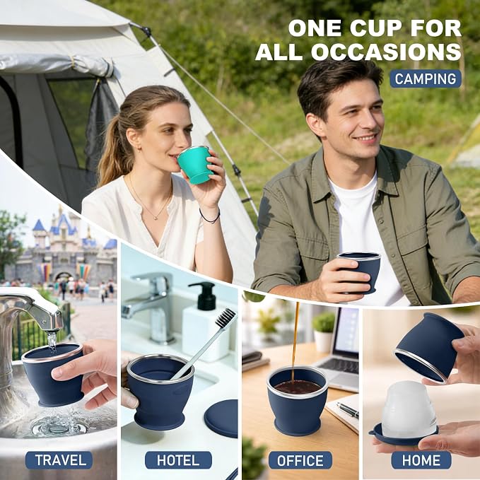 Collapsible Travel Cup, BPA-Free Reusable Water Cup | Lightweight Drinking Cups - Image 6