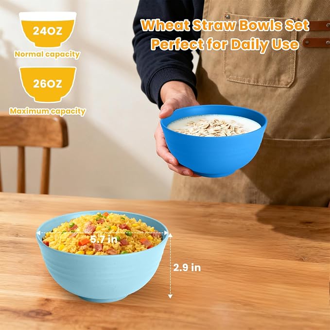 Wheat Straw Bowls, Reusable Plastic Bowls - Image 2