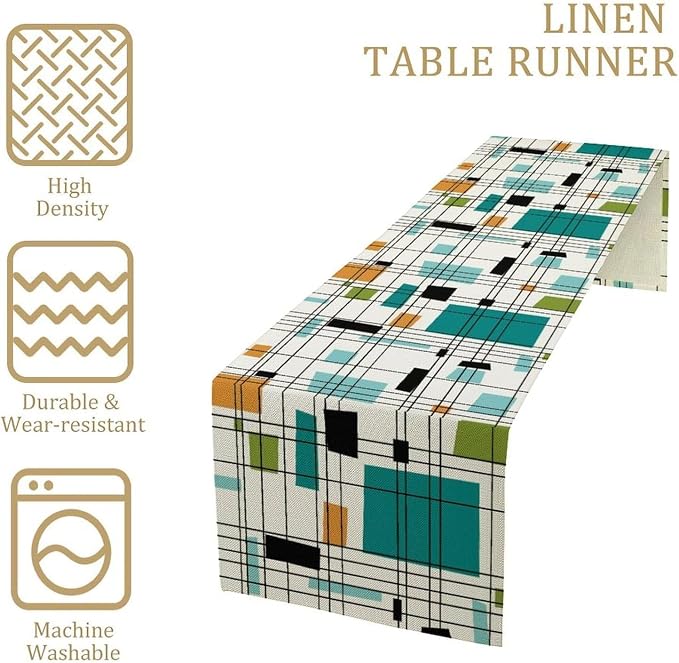 Mid Century Geometric Table Runner, Table Runners - Image 4