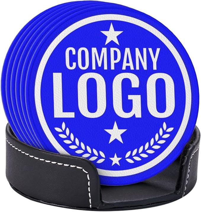 Custom Leather Coasters with Logo - Image 6