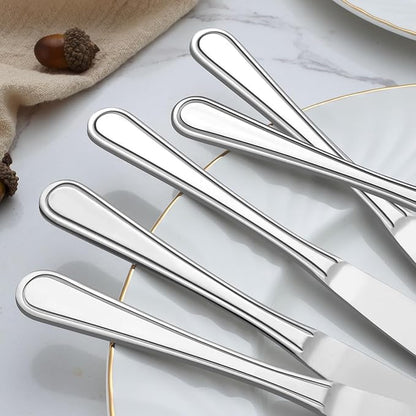 BEWOS 24-Piece Dinner Knives, 8.9-Inch Dinner Knife Set, Butter Knife, Food - Image 6