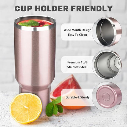 40 oz Tumbler with Lids and Straws, Stainless Steel Insulated Coffee Tumbler - Image 3