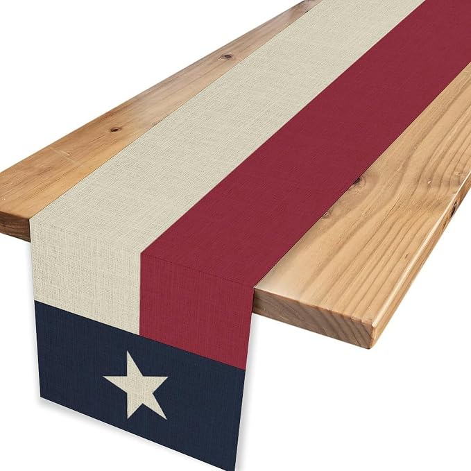 Texas Western Star Table Runner, Rustic Farmhouse Green Wooden Barn Plank - Image 4