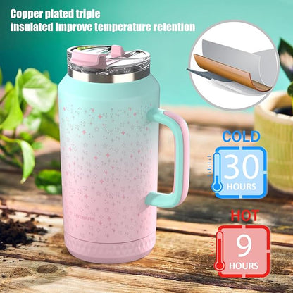 Hydraful 64 oz Tumbler with Handle and Straw - Image 3