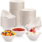 LeonBach 100 Pack 6 oz Natural Bagasse Fiber Paper Bowls, Small Compostable by LeonBach