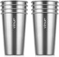 VINUR Stainless Steel Cups-16 oz Stackable Metal Drinking Glasses 8 Pcs | 16 oz by Vinur