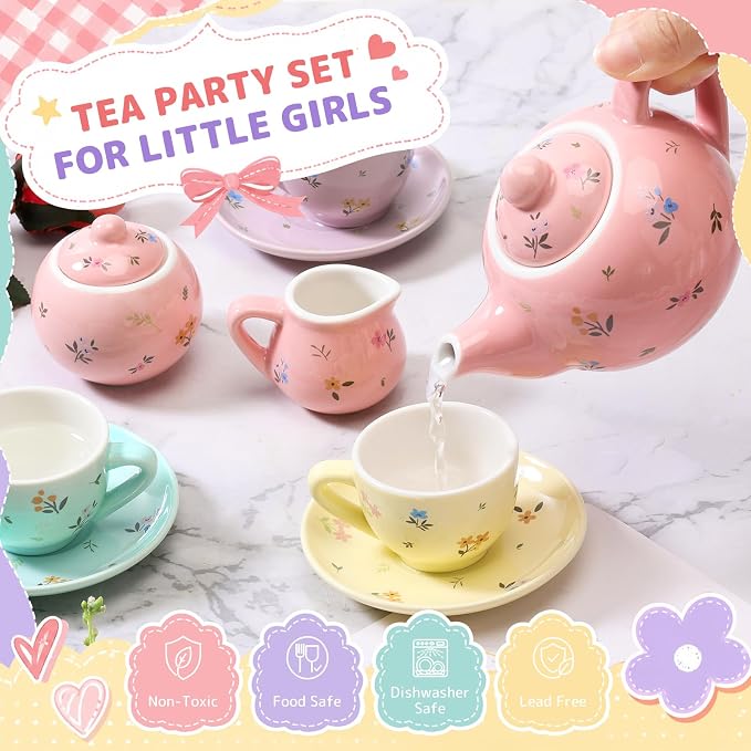 CHENP.HMC Tea Party Set for Little Girls, Girls Birthday Gift | 13 Piece Sets - Image 4