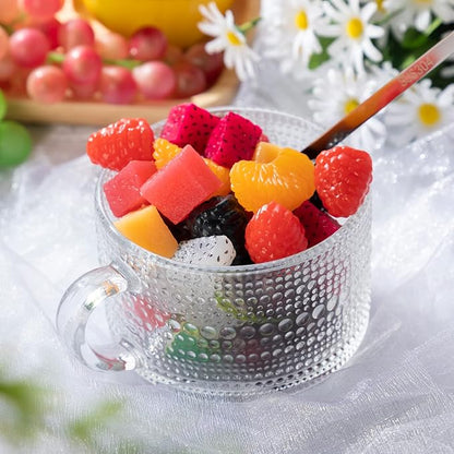 Eccliy 6 Pcs Vintage Coffee Mugs 14 oz Glass Stackable Tea Cups Embossed Glass - Image 6