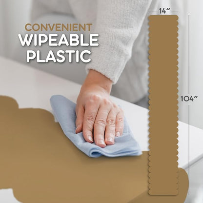 Gold Scallop Table Runner, Disposable Plastic, 5 Pack - Image 6