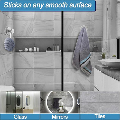 Vacuum Suction Cup Hooks for Shower, Shower Hooks for Inside Shower Glass Window - Image 2