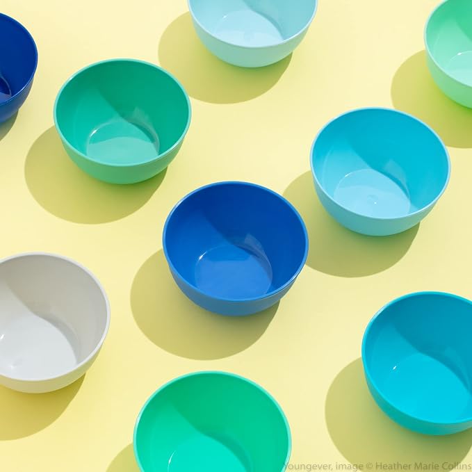 Youngever 9 Pack 10 Ounce Plastic Bowls, Kids Plastic Bowls - Image 2