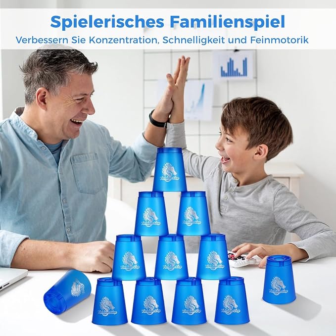 yeesport 24 Sport Stacking Cups Blue/Green Training Set - Image 4