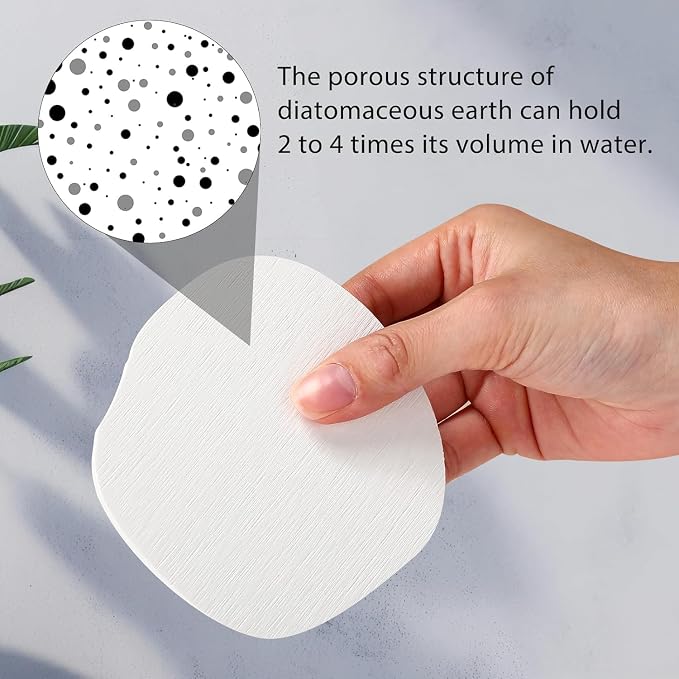 Diatomaceous Earth Drink Coasters Set of 4, Absorbent Modern Stone Coasters - Image 5