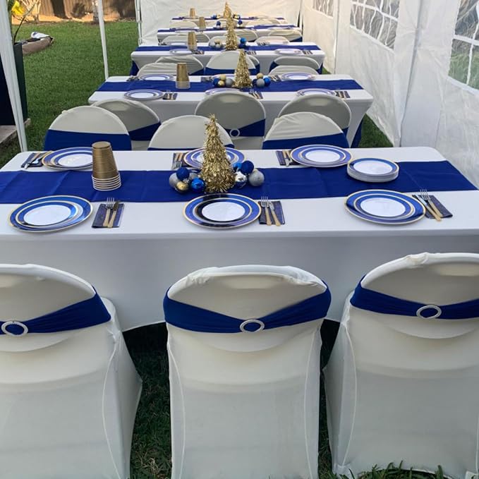 Royal Blue Table Runners, 12x108 Inches, 12 Pack | Fall Satin, Silk and Smooth - Image 5