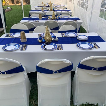 Royal Blue Table Runners, 12x108 Inches, 12 Pack | Fall Satin, Silk and Smooth - Image 5
