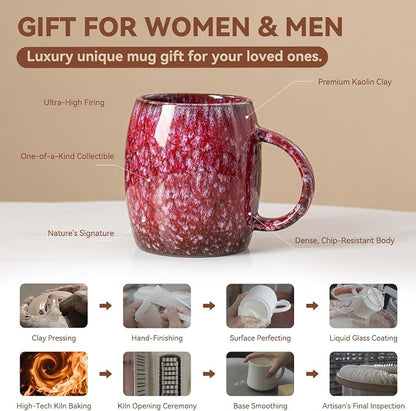 Sakura Nebula Ceramic Coffee Mug - 14 oz Unique Mug - Image 4