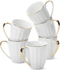 BTaT- White Porcelain Coffee Mug Set, 6 Pack by BrewToATea