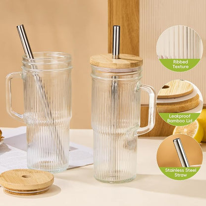 JunVpic Glass Tumbler, 24 oz Ice Coffee Cups - Image 3