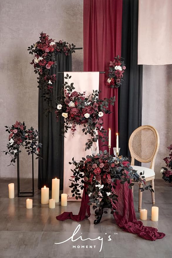 Ling's Moment Dark Red Cheesecloth Table Runner, 168 Inch 14FT | Burgundy Boho - Image 3
