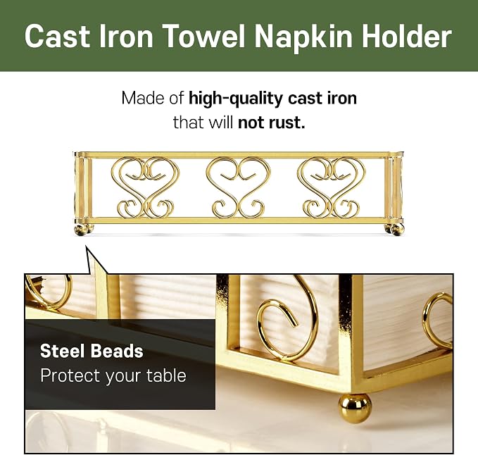 Guest Towel Holder Tray for Bathroom Countertop, Powder Room & Vanity Use - Image 7