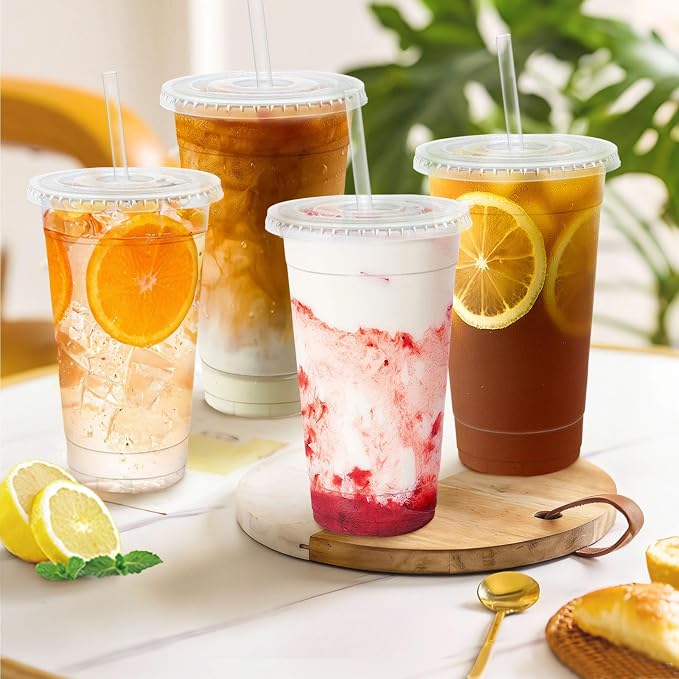 Clawsoff 50 Pack 24 oz Clear Plastic Cups - Image 6