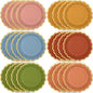48 Pcs Fall Wildflower Color Paper Plates 9 Inch Colorful Boho Scalloped Paper Disposable Dinner Dessert Plates for Autumn Thanksgiving Birthday Wedding Bridal Party Supplies, 6 Colors