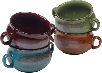Stoneware 24oz Reactive Glaze Soup Crocks Set of 4: Perfect - Image 2