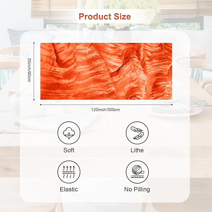 6 Pack Orange Cheesecloth Table Runner 35x120 Inch 10Ft Rustic Gauze Cheese - Image 4