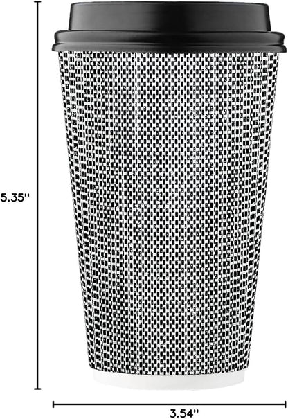 Harvest Pack 16 oz Disposable Coffee Cups, Insulated Ripple Double-Walled Paper - Image 8
