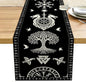 Black Viking Tree of Life Raven Helmet of Awe Table Runner | Seasonal Living by Unknown