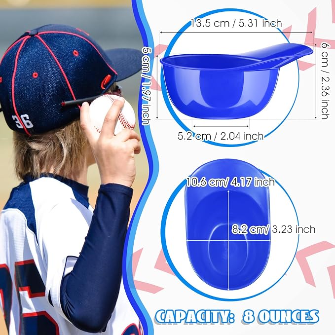 Ice Cream Dessert Baseball Cap Bowls Baseball Helmet Snack Bowl 8 oz Mini Party - Image 5