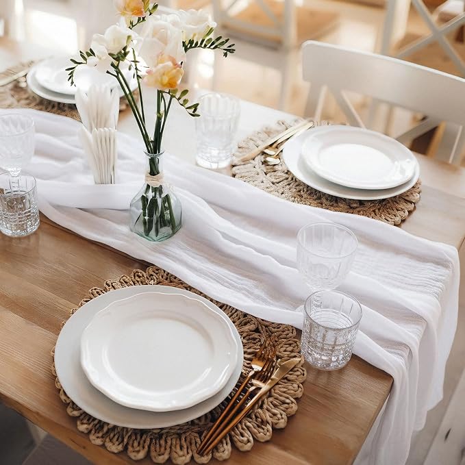 Cheesecloth Table Runner, 120 Inch 10 FT, 35x120 Inches Boho Rustic Cheesecloth - Image 6