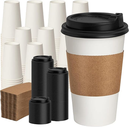 RACETOP 16 oz 100 Pack Coffee Cups by RACETOP
