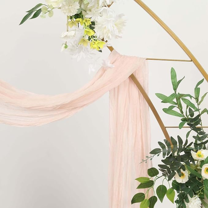 Efavormart 20ft Blush Rose Gold Gauze Cheesecloth Wedding Arch Drapery Fabric - Image 6