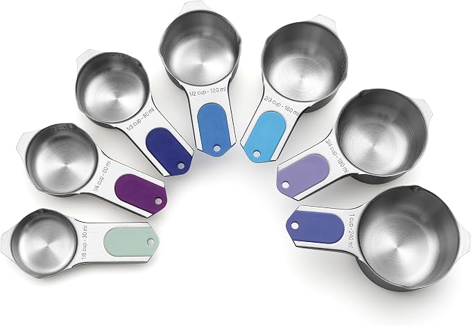 Spring Chef Magnetic Stainless Steel Measuring Cups Set of 7, Winter Frost | by SpringChef