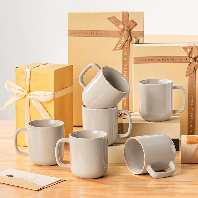 vancasso 16 oz Coffee Mugs Set of 6, Large Ceramic Mug - Image 7