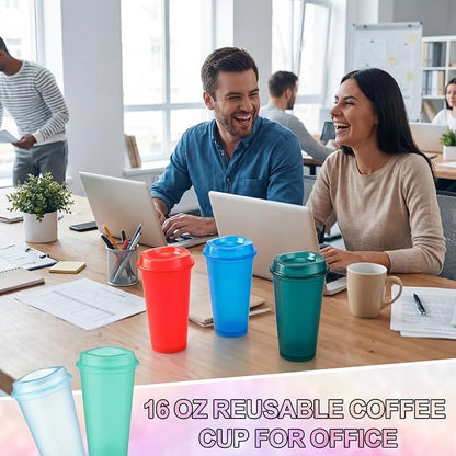 Honeydak 45 Pack 16 oz Reusable Coffee Cups - Image 5