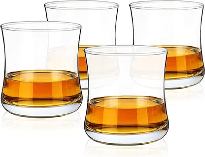 True Bourbon Glass, Whiskey Glasses, Home Bar Glassware, 10 oz Set of 4 by True