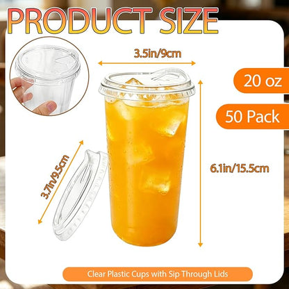 50 Pack 20OZ Clear Plastic Cups - Image 2