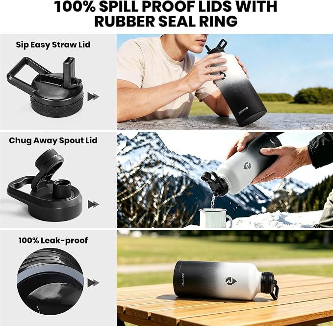 RAYMYLO Insulated Water Bottle 87 oz, Triple Wall Vacuum Stainless Steel | - Image 3