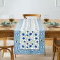 Queen Blue Hand Block Print 100% Cotton Reusable Table Runner 16" X 106" Inches by Ridhi