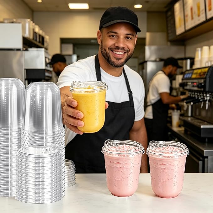 100 Sets 12 oz Clear Plastic Cups - Image 4