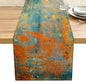 Modern Abstract Teal Yellow Colorful Table Runner Summer Runner Party Decor | by Unknown