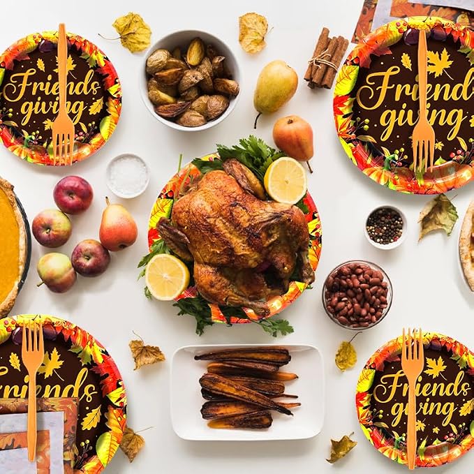 96 Pieces Friendsgiving Tableware Set Party Supplies - Image 5