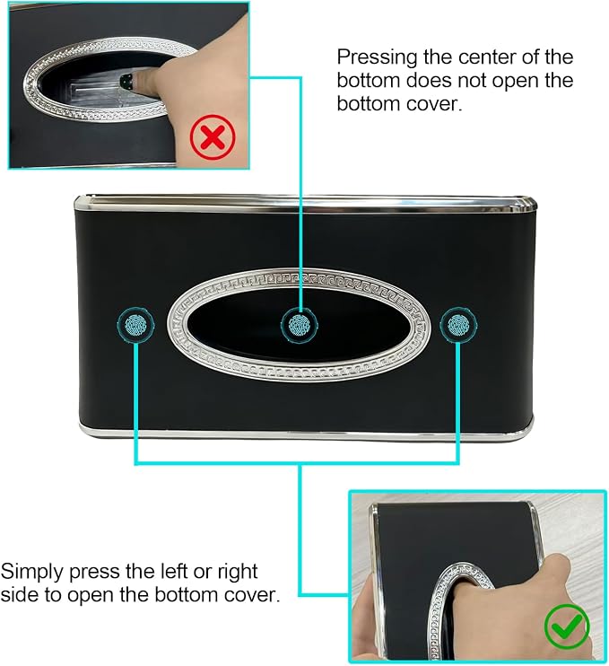 Faux Leather Car Tissue Box for Car Interior, Armrest & Back Seat Napkin - Image 4