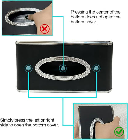 Faux Leather Car Tissue Box for Car Interior, Armrest & Back Seat Napkin - Image 4